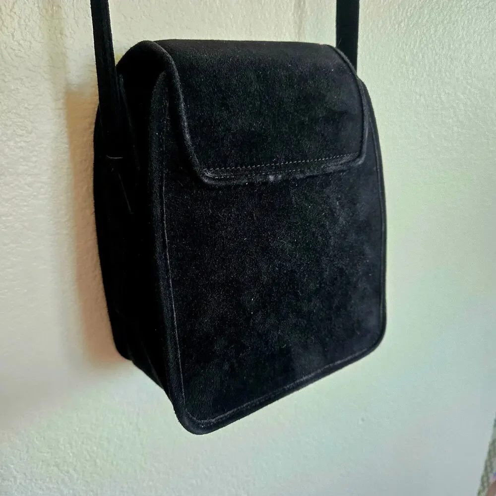 Vintage EL VAQUERO ITALY Leather and Suede hand painted crossbody or belt bag